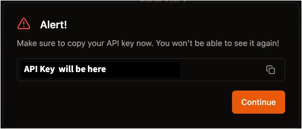 Api key alert