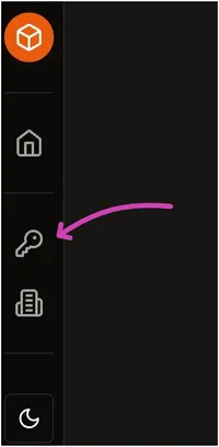 Arrow pointing to the API Keys icon.